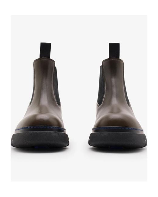 Burberry Black Creeper Panelled Ankle Boots for men