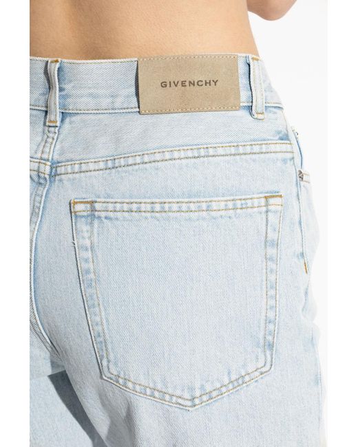 Givenchy Blue Logo-Patch Straight-Leg Jeans