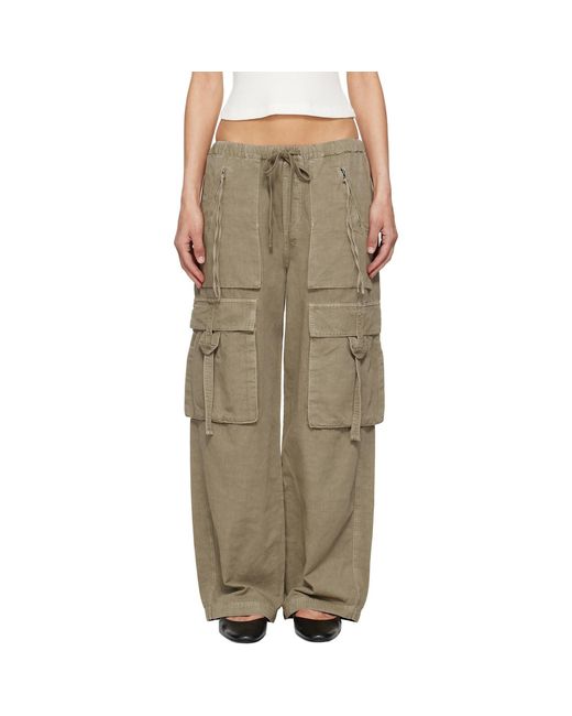 Citizens of Humanity Natural Andira Cotton And Linen Wide-Leg Cargo Pants