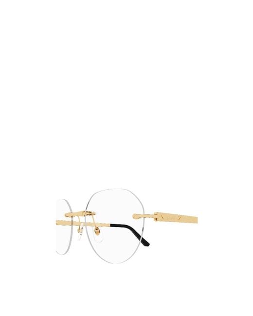 Cartier White Round Frame Glasses for men
