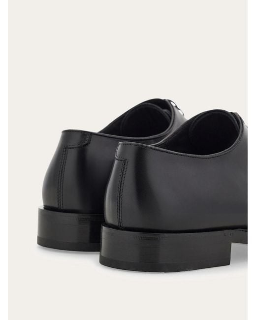 Ferragamo Black Oxford Shoe With Stitching Detail for men