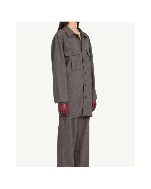MM6 by Maison Margiela Gray Tweed Shirt Dress
