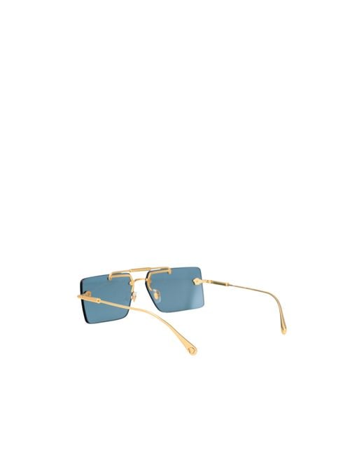 Versace Blue Rimless Medusa Rectangular Sunglasses