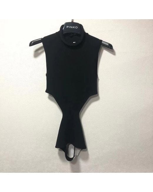 we11done Black Ribbed-Knit Cut-Out Top
