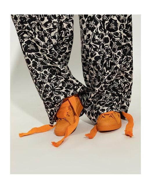 Lanvin Orange Lace Up Sneakers