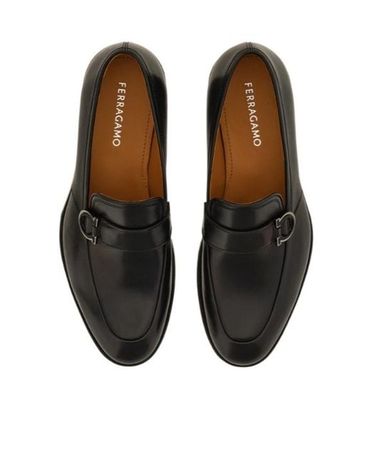 Ferragamo Black Gancini Ornament Moccasin