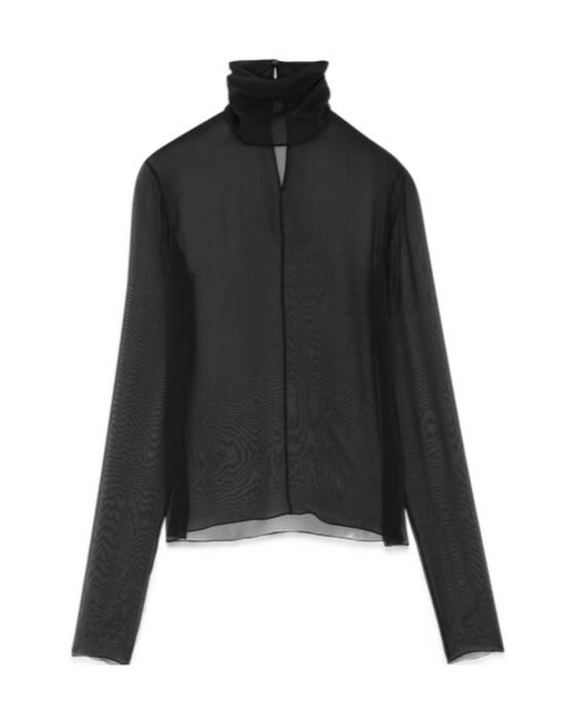 Saint Laurent Black Turtleneck Long-Sleeved Blouse