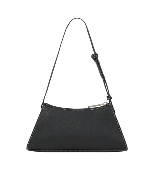 Karl Lagerfeld Black Zip-Detail Curved Shoulder Bag