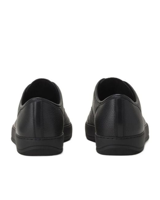 Lanvin Black Grained Leather Sneakers for men