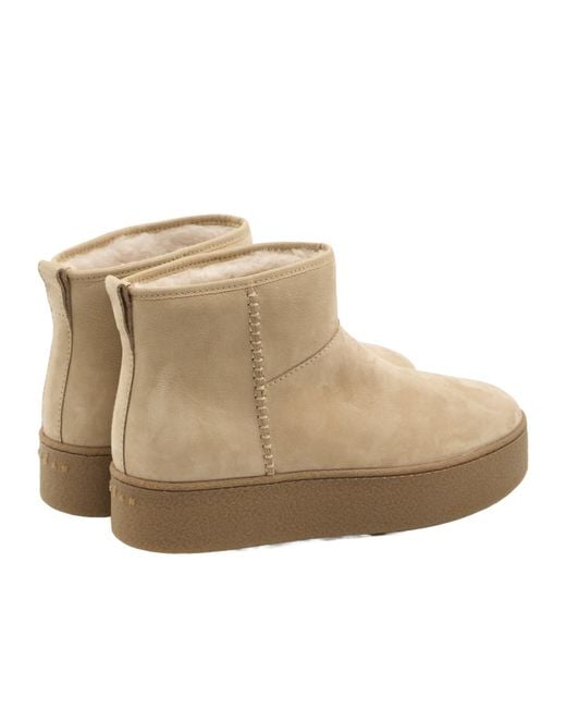 Hogan Natural Suede Shearling Boots