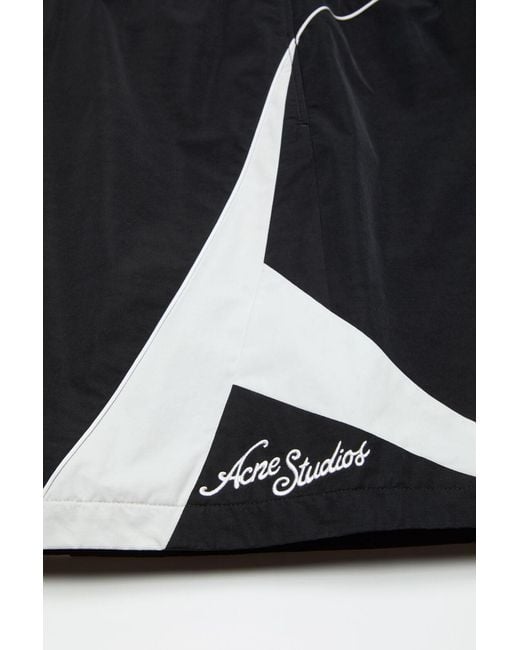 Acne Black Contrast Panel Shorts for men