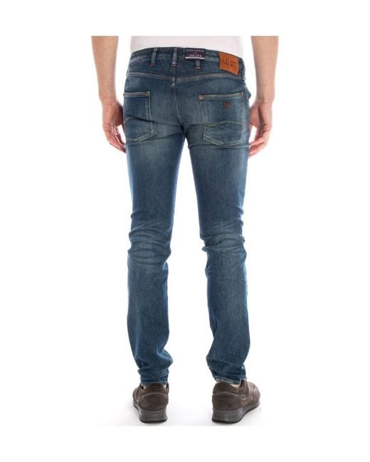 Armani Jeans Blue Logo Jeans for men