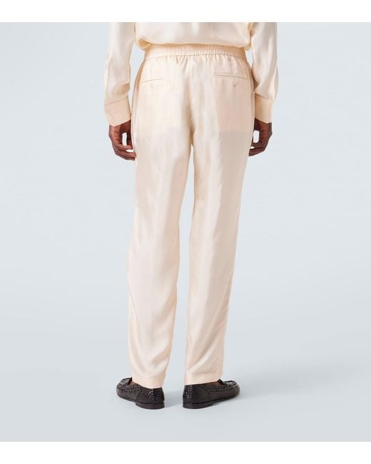 Dolce & Gabbana Natural Silk Tapered Pants for men