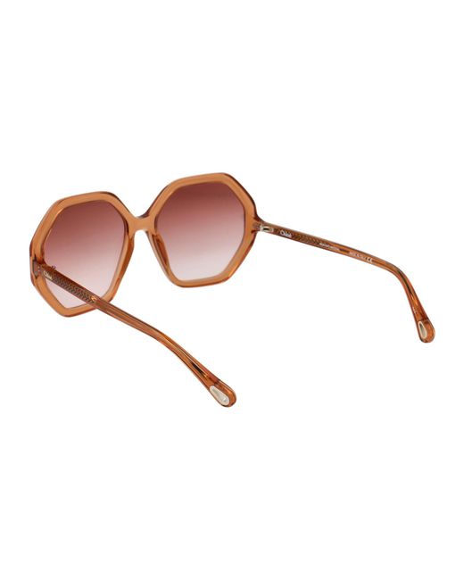 Chloé Pink Chloé Eyewear Octagonal Frame Sunglasses