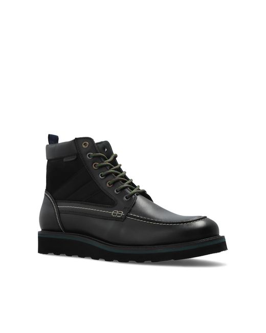 Paul Smith Black Ps Paul Smith Curtis Panelled Lace-Up Boots for men