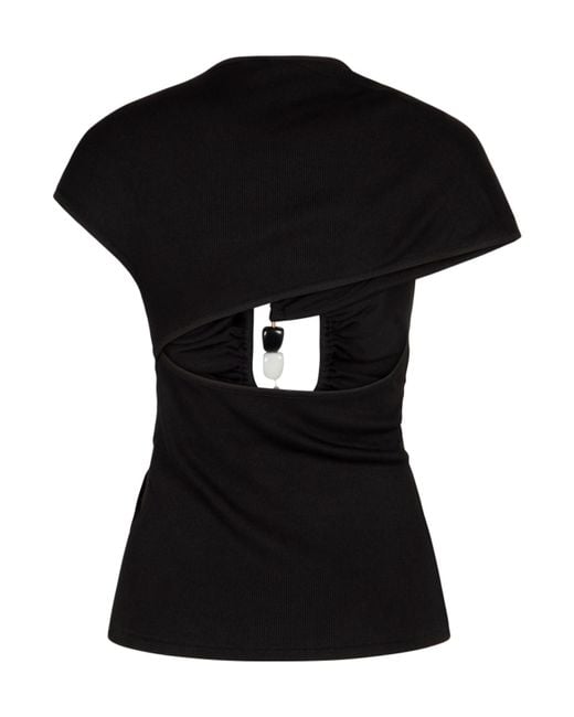 Christopher Esber Black Pleated T-Shirt