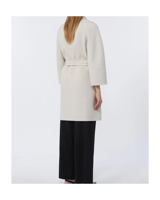 Max Mara White 'S Arona Belted Coat
