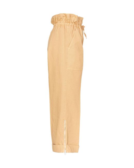 Pinko Natural Drawstring Cropped Trousers