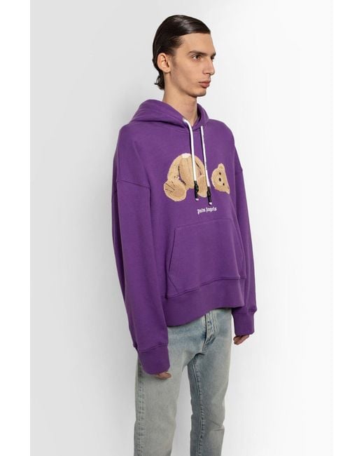 Palm Angels Purple Graphic-Print Hoodie for men