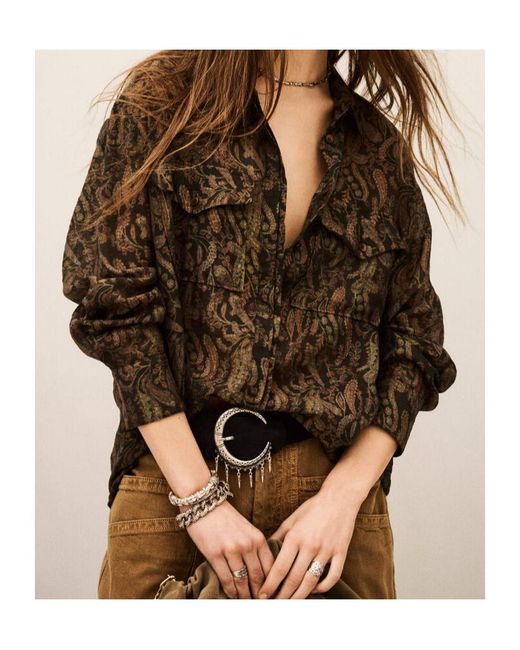 Ba&sh Brown Printed Shirt
