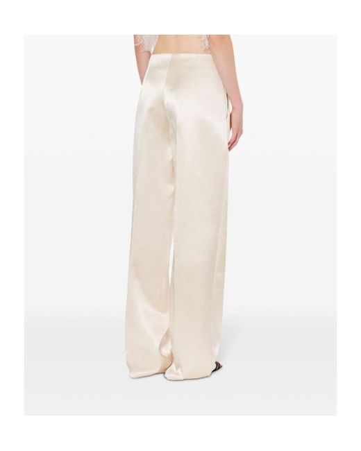 Philosophy Di Lorenzo Serafini White Satin Pleated Trousers