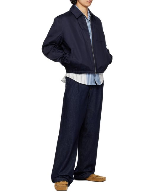 AMI Blue Ami De Coeur Zipped Jacket for men