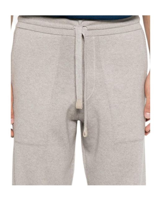 Brioni Gray Drawstring Casual Pants for men