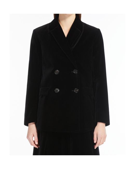 Max Mara Black 'S Double-Breasted Long-Sleeved Jacket