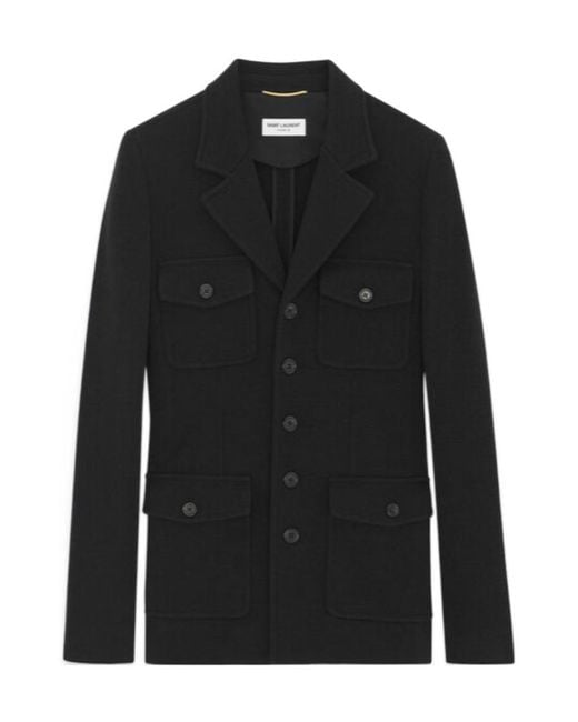 Saint Laurent Black Saharienne Long-Sleeved Jacket