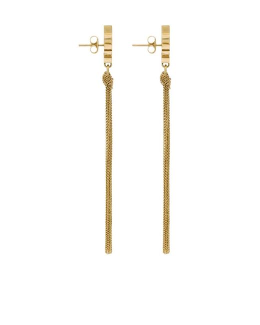 Saint Laurent Metallic Cassandre Tassel Earrings