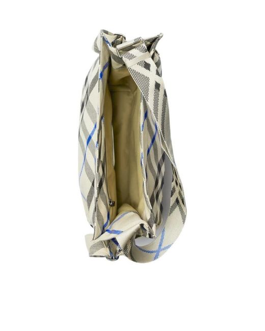Burberry Gray Medium Checked Trench Tote Bag for men