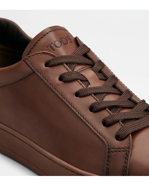 Tod's Brown Leather Sneakers for men