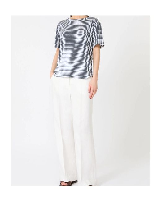 Weekend by Maxmara Blue Striped T-Shirt
