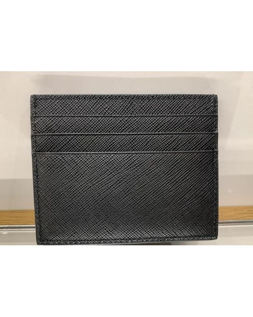 Prada Black Logo Plaque Card Holder