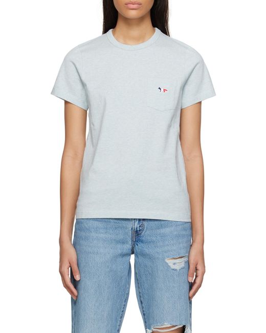 Maison Kitsuné Blue Maison Kitsuné Tricolor Fox Patch T-Shirt