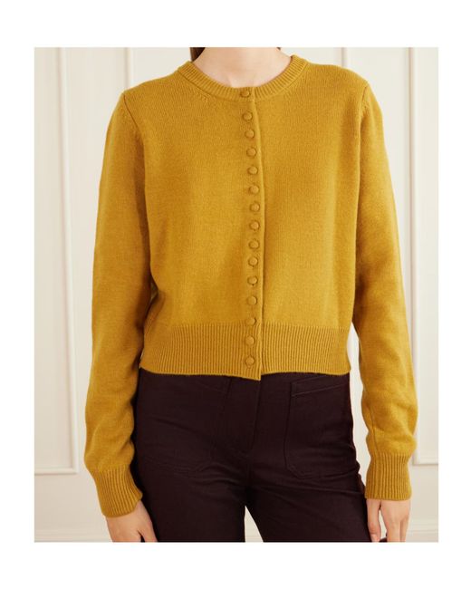 TOVE Yellow Wool And Cashmere Blend Cardigan