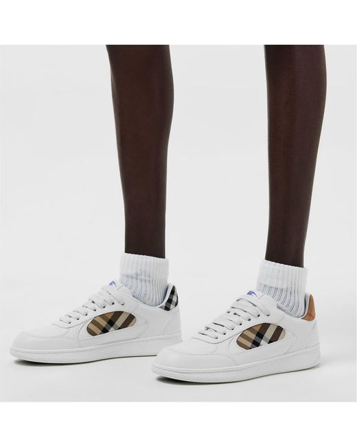 Burberry White Logo Sneakers for men