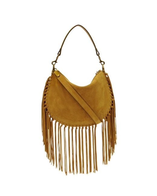 Isabel Marant Metallic Oskan Soft Zipped Bag Fringe