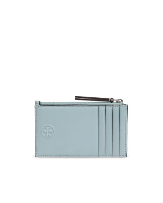 Tory Burch Blue Logo-Embossed Wallet