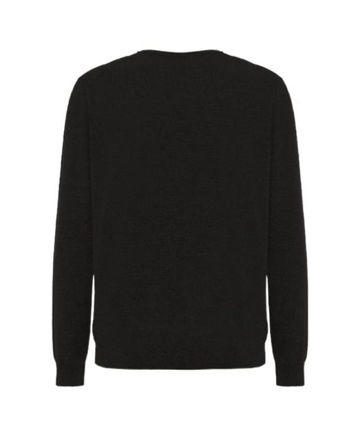 Malo Black Basic Crewneck Knitwear for men