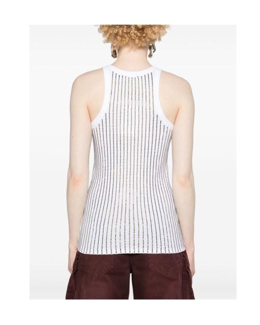 The Attico White Round-Neck Vest