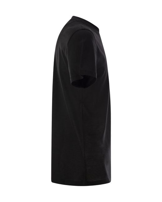 Pt Pantaloni Black Pt Torino Plain Lightweight Crewneck T-Shirt for men