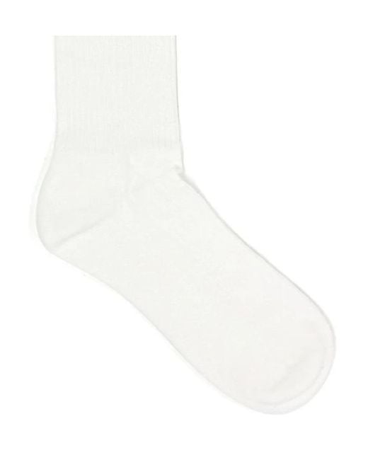 Emporio Armani White Logo Knitted Socks for men