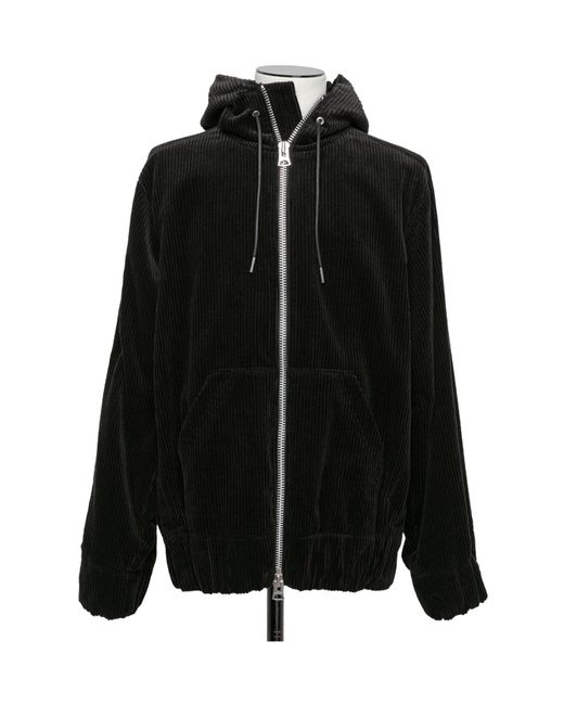 Sacai Black Zip-Up Corduroy Jacket for men