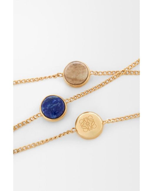 Loewe White Anagram Pebble Necklace