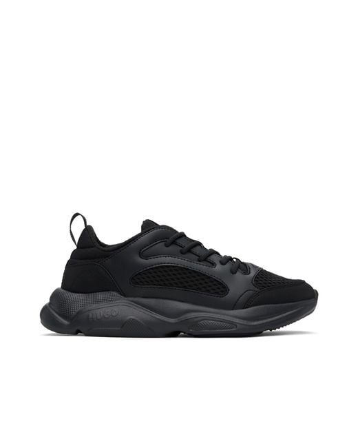 Boss Black Hugo Logo Embossed Lace-Up Sneakers for men