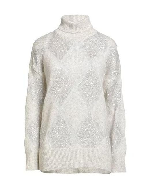 Brunello Cucinelli White Lightweight Long-Sleeve Knit Sweater