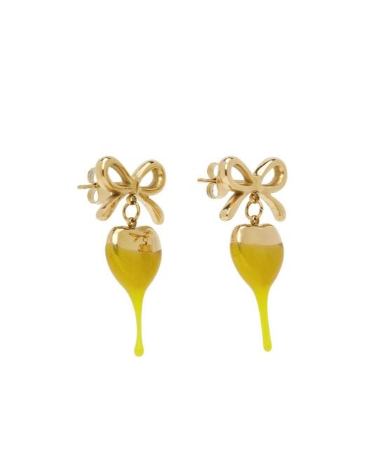 OTTOLINGER Metallic Bow-Shaped Heart Earrings