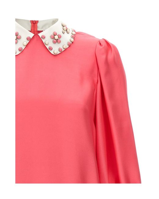 RED Valentino Pink Rivet-Collar Dress