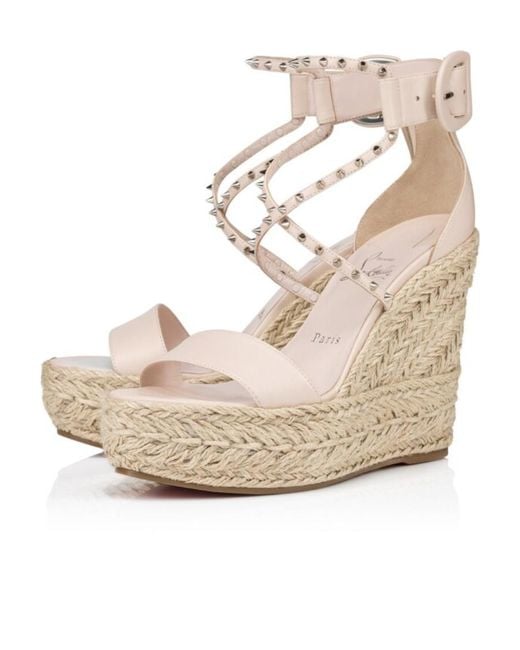 Christian Louboutin Metallic Chocazeppa Spikes Open Toe Espadrilles